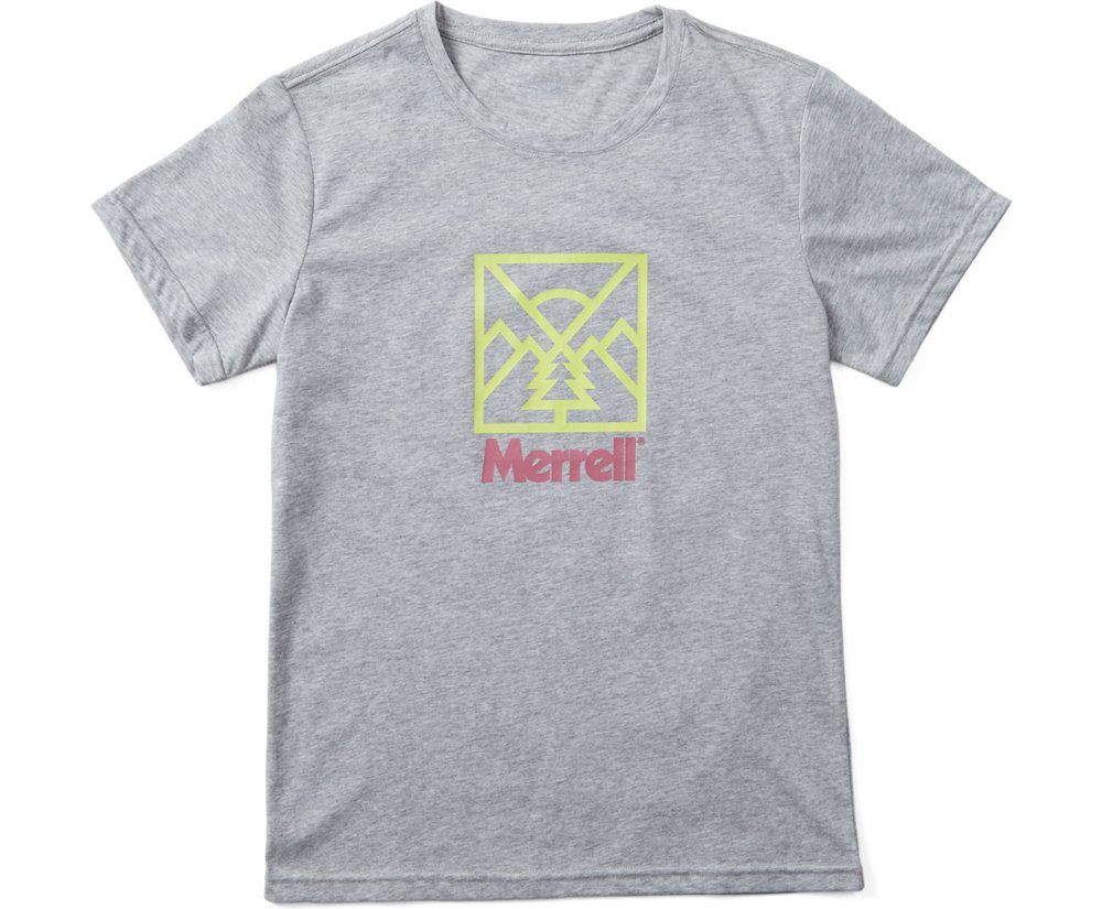 Merrell Kort Ærme Dame - Stamp Tee - Grå - WQA416350